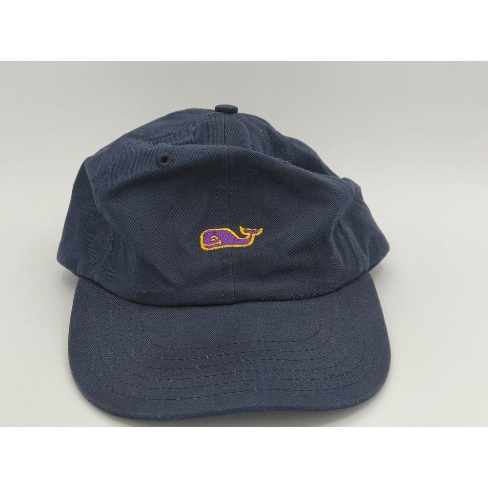 Vineyard‎ Vines Navy Blue Whale Logo Adjustable Baseball Cap Hat Purple Yellow